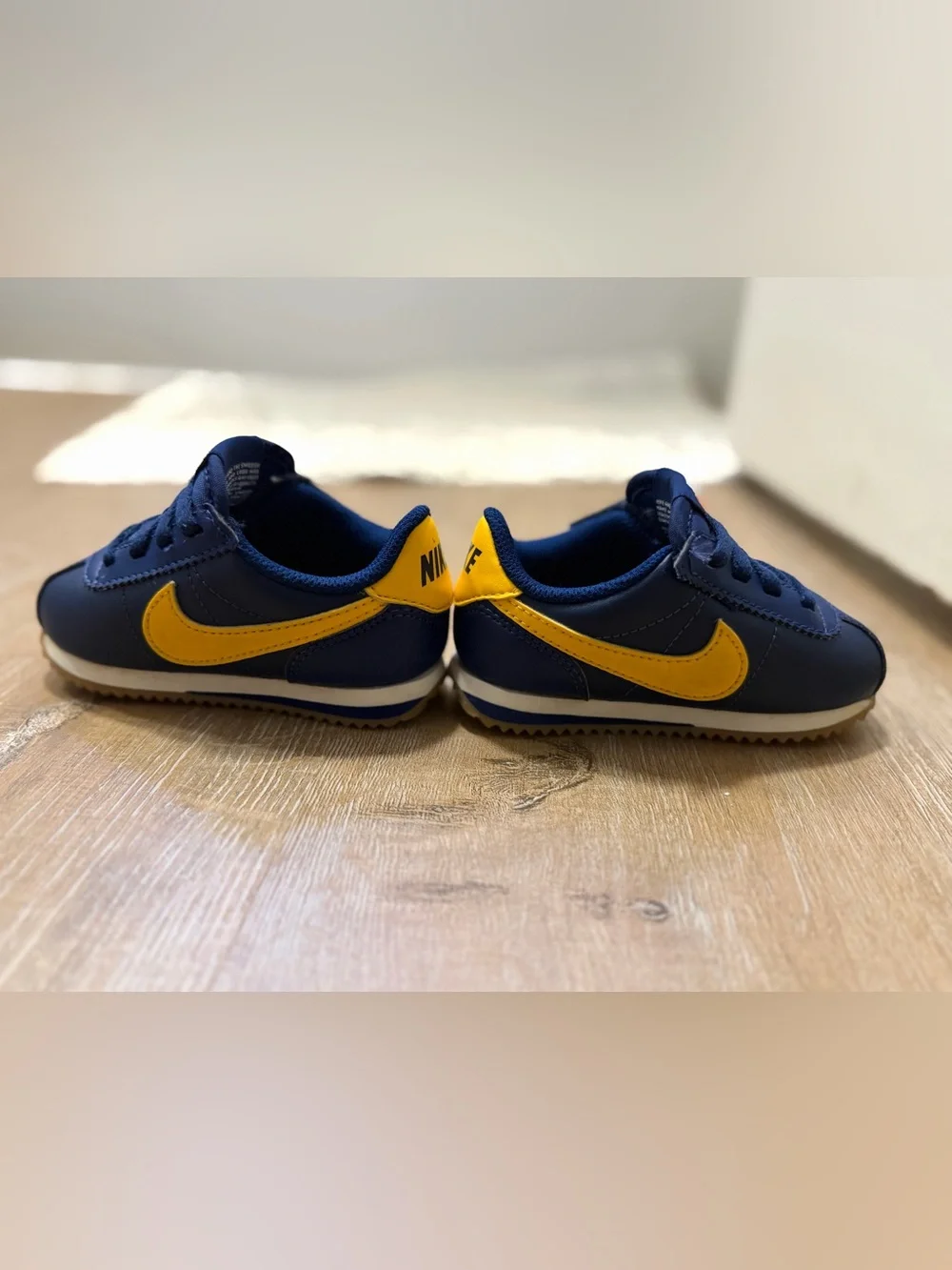 Nike Kids' Cortez EasyOn Sneaker - Midnight Blue/Yellow Toddler size 6c